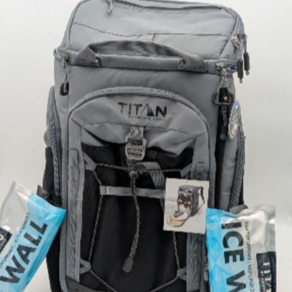 Titan 26-can Backpack Cooler Gray With 2 Ice Walls Gray & Black - Picture 2 of 6